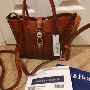 Dooney & Bourke Amelie Ostrich Tote Cognac